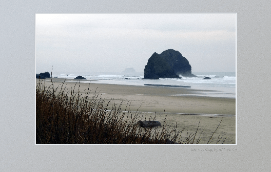 Wintertime view of rocks looking south